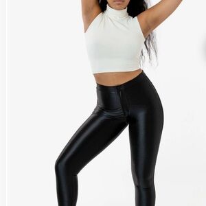 American Apparel Disco Black Shiny Leggings size S
